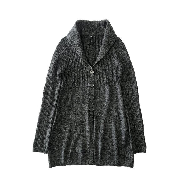 Takeout Womens Size M Gray Buttons Longline Cardigan Sweater - Picture 1 of 8